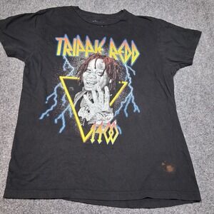 Trippie Redd 1400 Lightning Graphic T-Shirt Mens Large Black Hip Hop Rap Tee